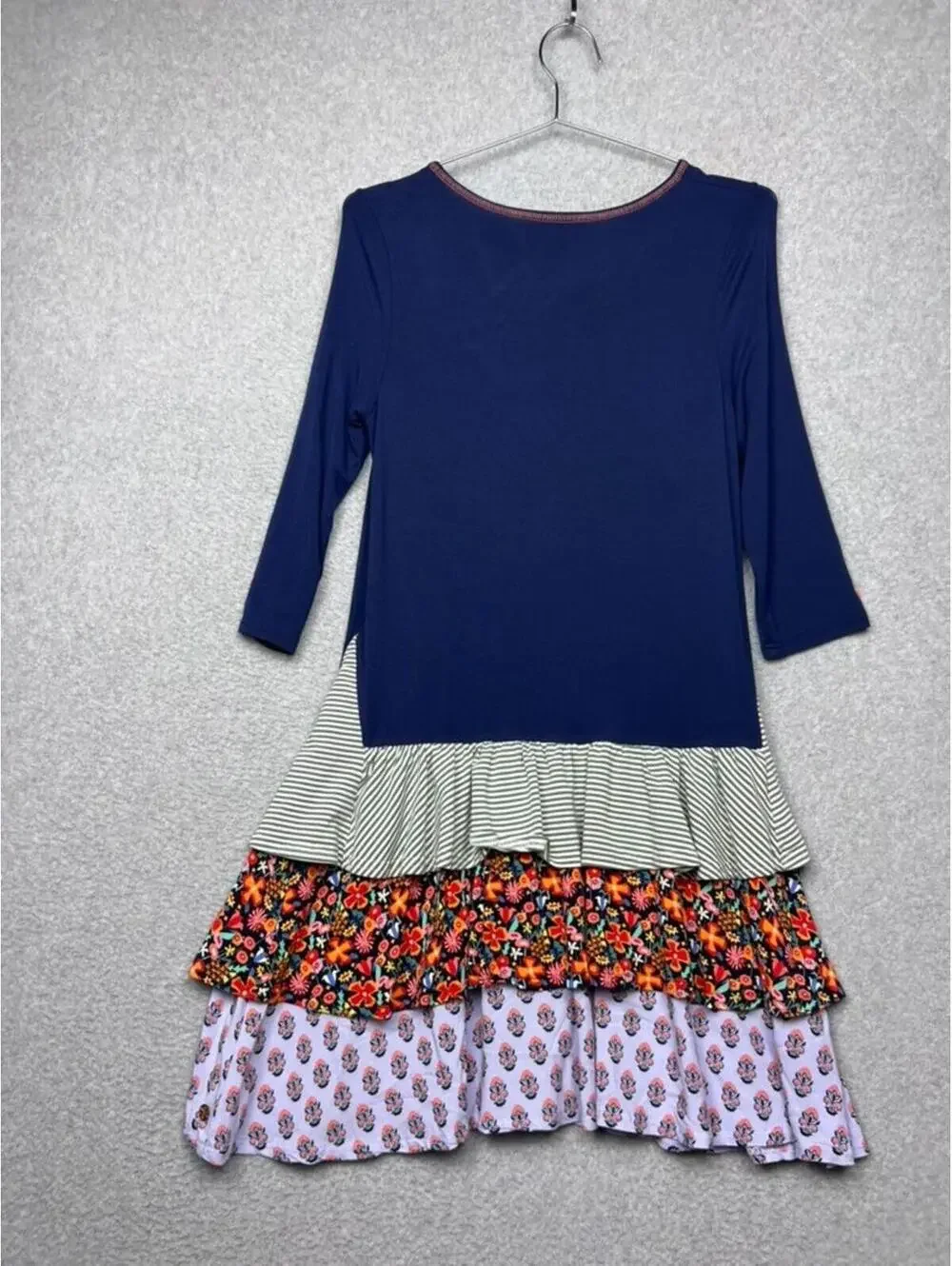 Matilda Jane 435 Night Falls Dress 16 Navy Floral Ruffle Cottagecore Boho Twirl